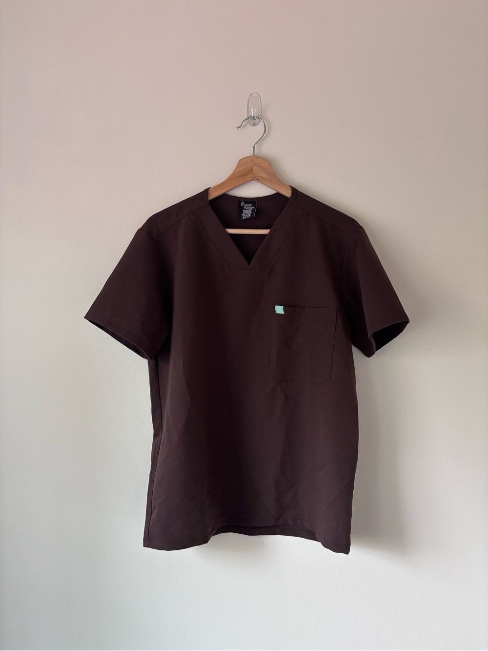 LOGAN RE-GARDE™ - CHOCOLATE - One Pocket Men's Scrub Top - SILVADUR™